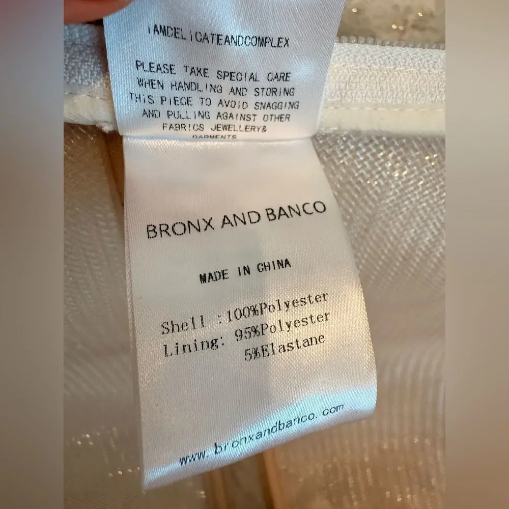 NWOT BRONX AND BANCO Isabella Long Sleeve Mini Dress in White - Picture 15 of 16